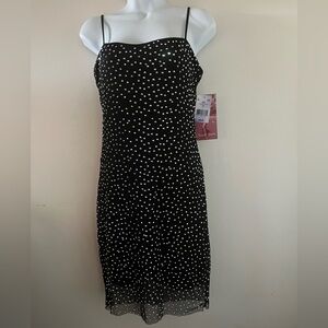 Emerald Sundae Black Dress with Silver Accents